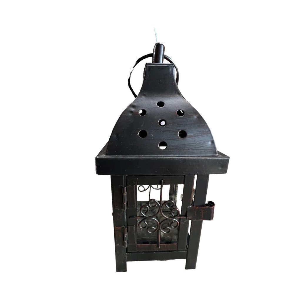 Hand Crafted Decoupaged and Hand-Painted Candle Metal Lantern Candle Holder - Picture 10 of 14